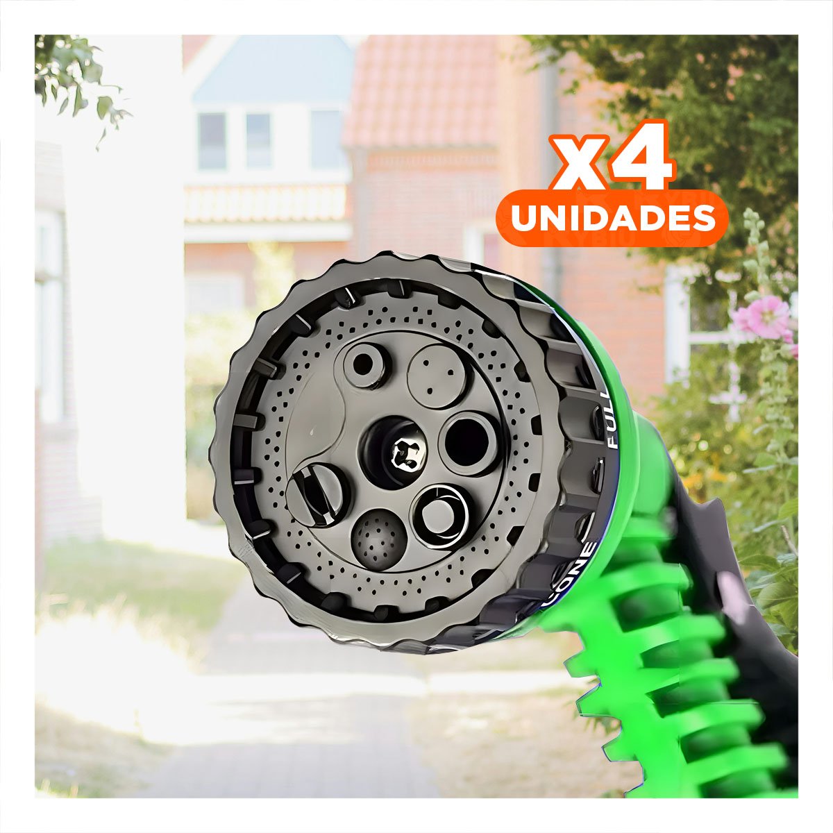 Pack4 Canal Expandible 22 Metros Verde para Jardin Hogar Riego Diario