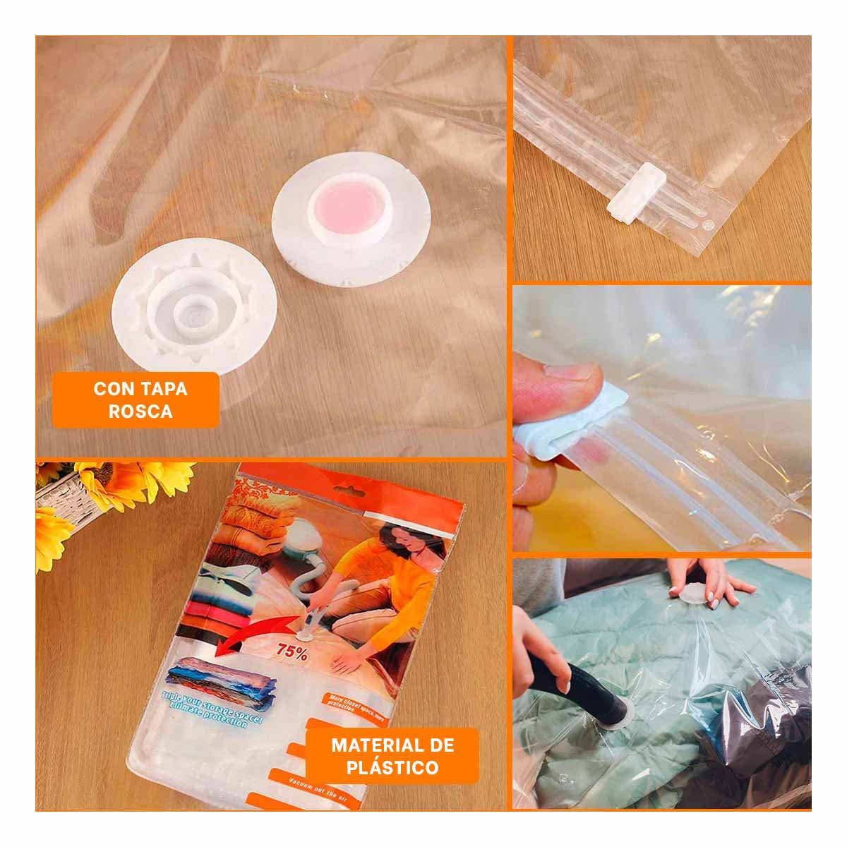 Estuche Sellado Hogar 50 x 60 cm Color Anaranjado para Guardar Ropa Y+Post It