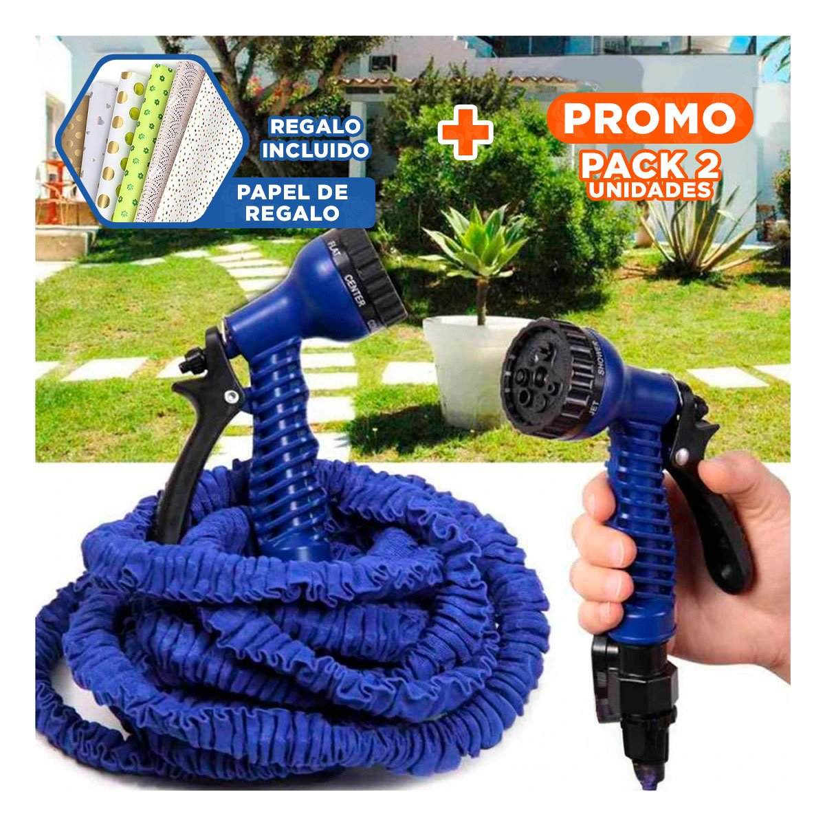 Pack2 Solución Expandible para Riego Cotidiano y Mantenimiento de Áreas Verdes Y+Papel Regalo