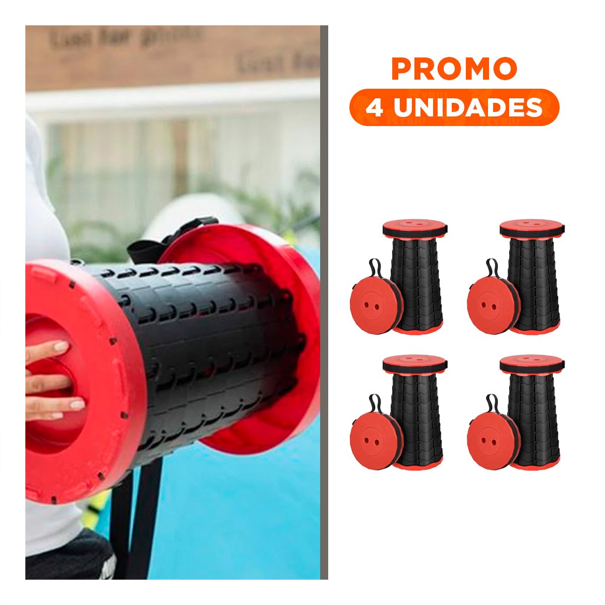 Pack4 Butaca Plegables para Sala Comedor y Terraza Rojo Y+Regalo Sticker
