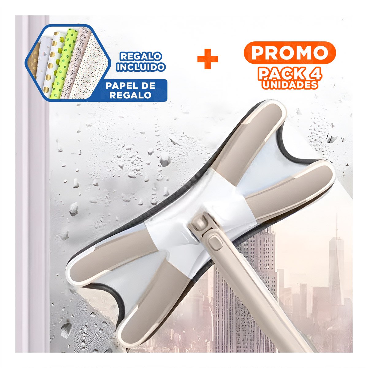 Pack4 Lavapiso Mariposa con Diseño Practico y Duradero para Uso Diario Beige Y+Papel Regalo