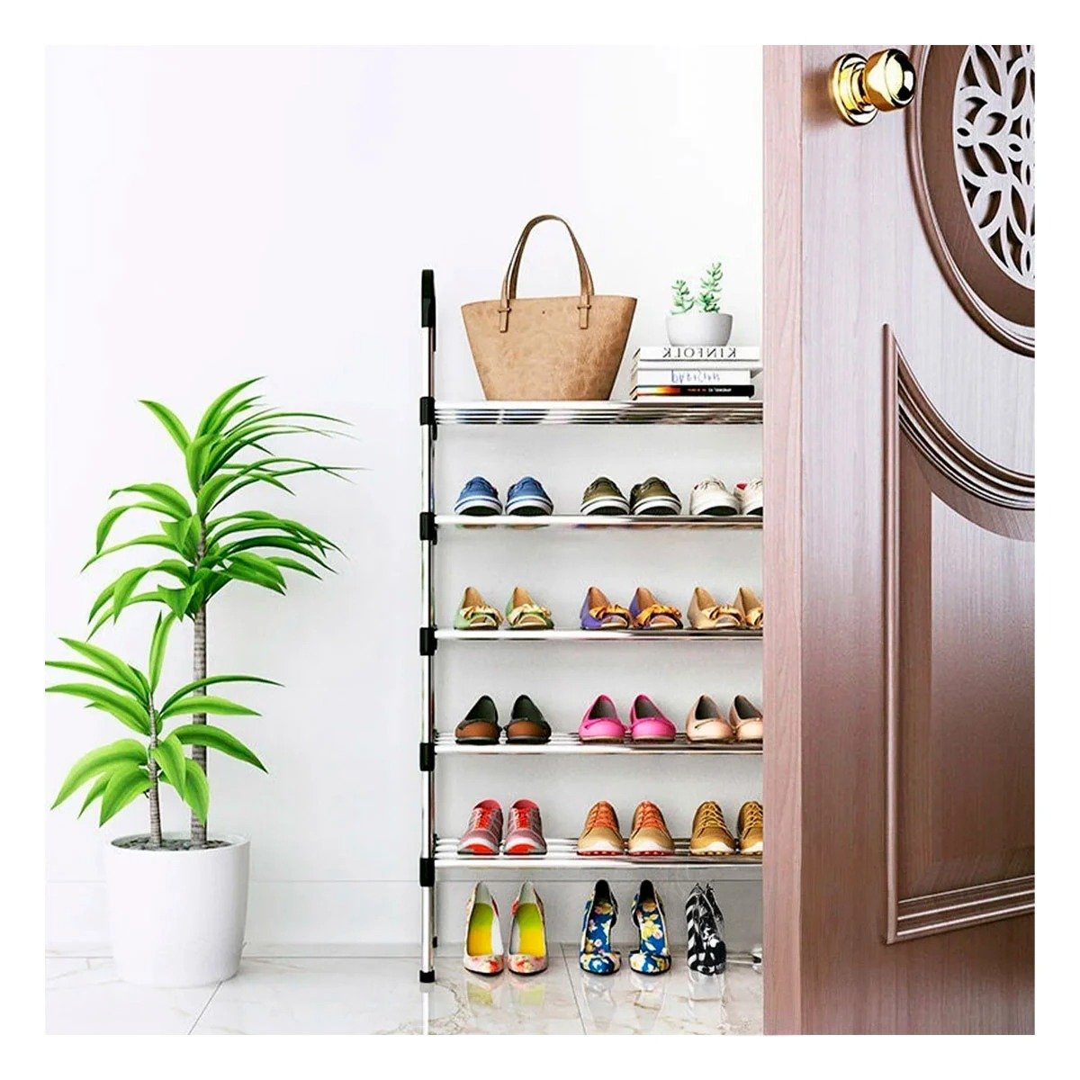 Organizador Vertical de Calzado Practico para Dormitorio y Vestidor Negro