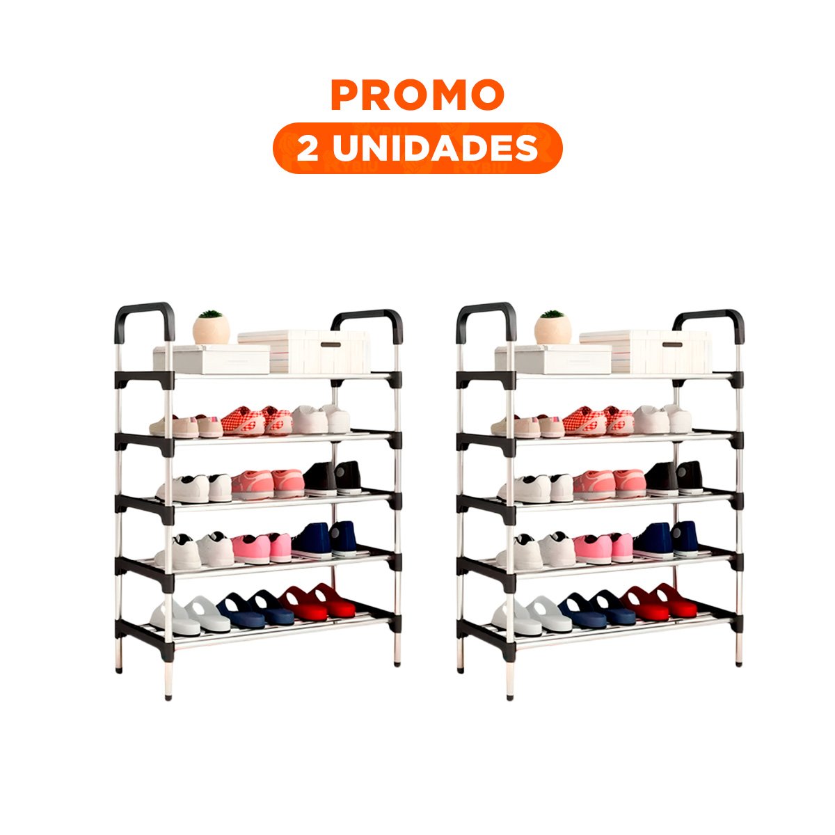 Pack2 Porta Zapatos Vertical para Mantener Todo el Calzado Organizado Negro