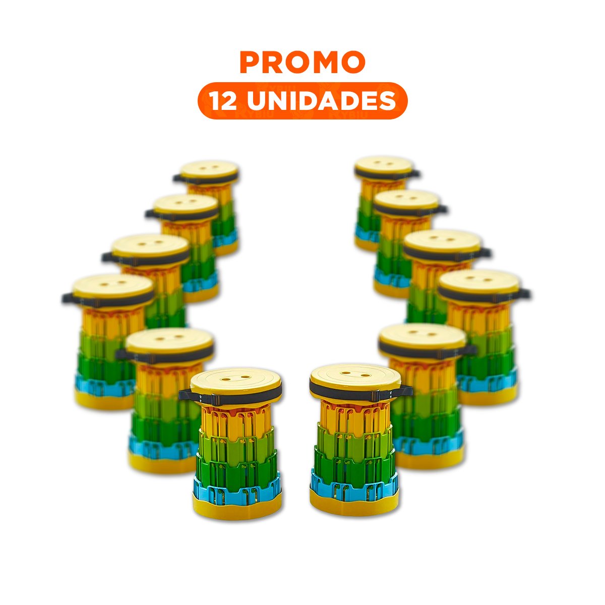 Pack12 Silla Liviana Plegable con Doble Seguro Portatil para Hogar Y+Regalo Sticker