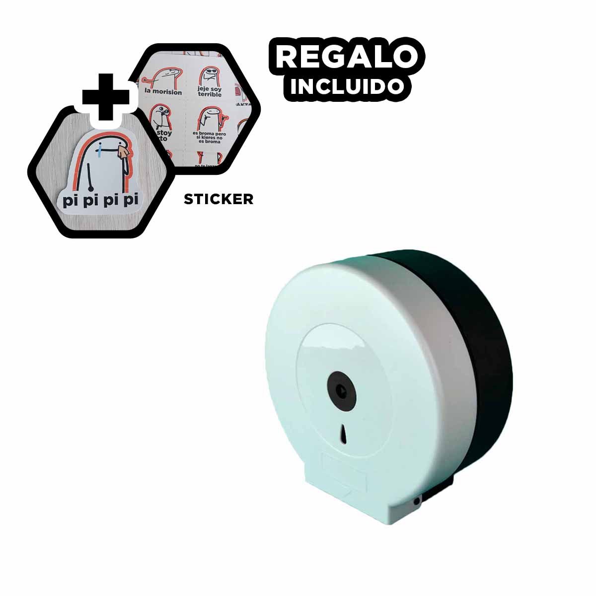 Soporte mural de papel higienico jumbo en blanco y negro para hogar Y+Regalo Sticker