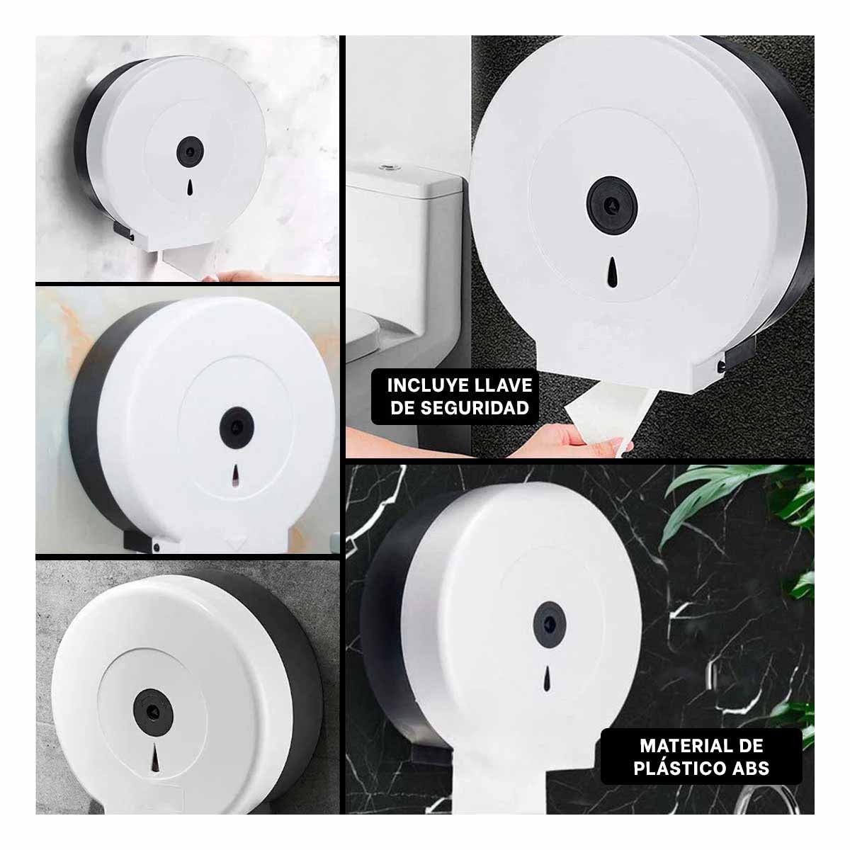 Contenedor de papel higienico jumbo en blanco y negro para espacios practicos Y+Post It