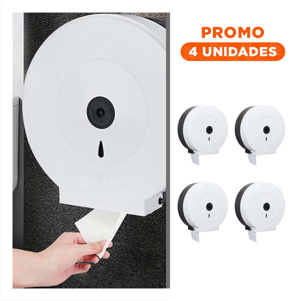 Pack4 Colocacion de papel higienico jumbo en blanco y negro para uso practico Y+Regalo Sticker