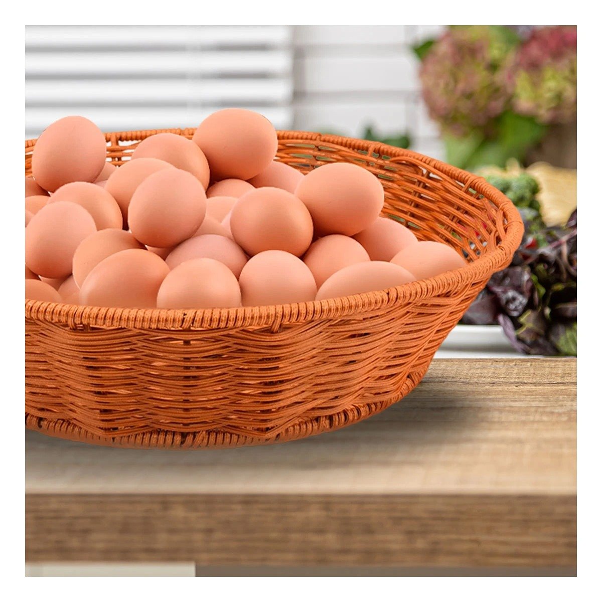 Complemento circular de plastico tejido para orden y decoracion hogar