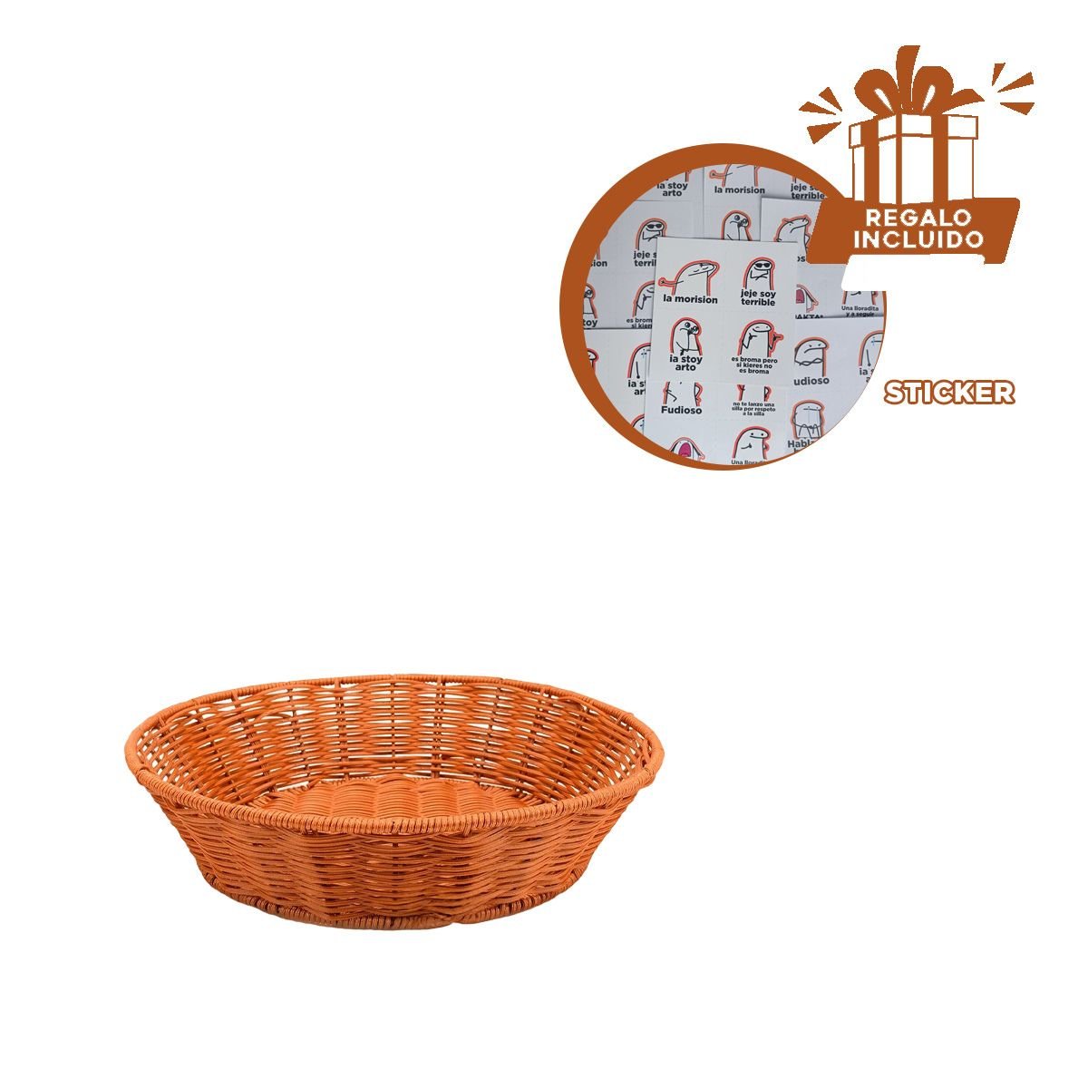 Utensilio circular de plastico tejido para organizacion hogar Y+Regalo Sticker