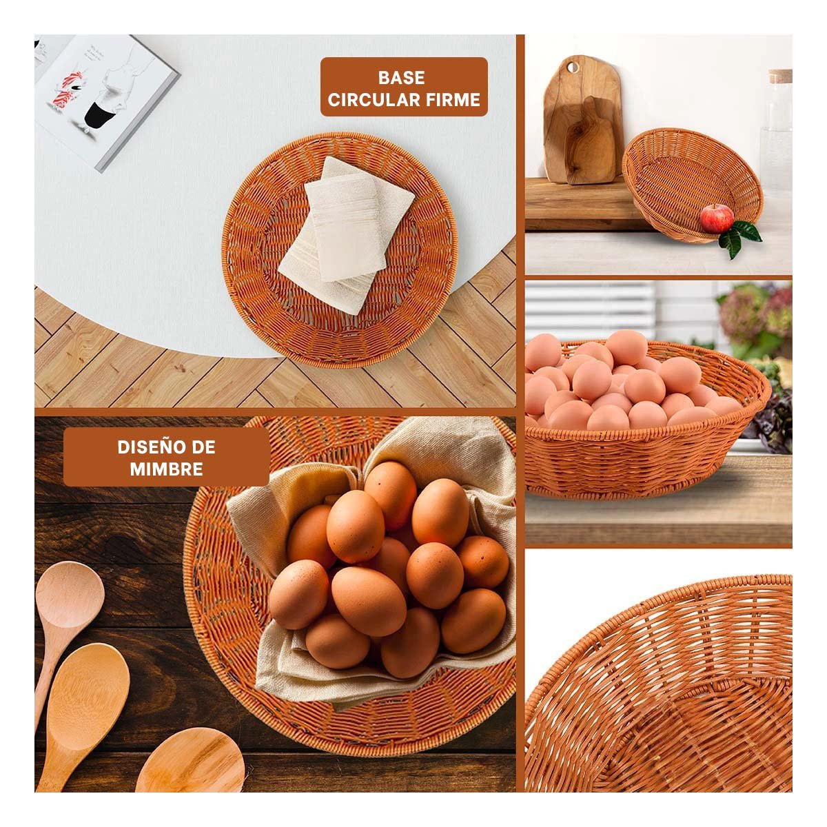 Receptaculo circular de plastico tejido para orden domestico Y+Post It