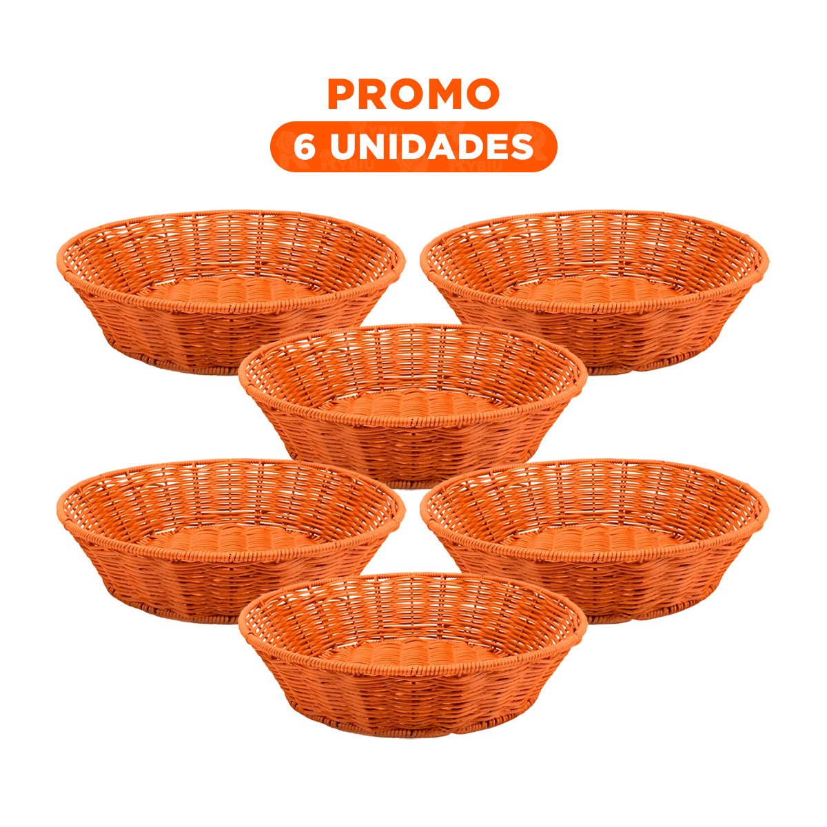 Pack6 Estilo circular de plastico tejido para organizacion del hogar