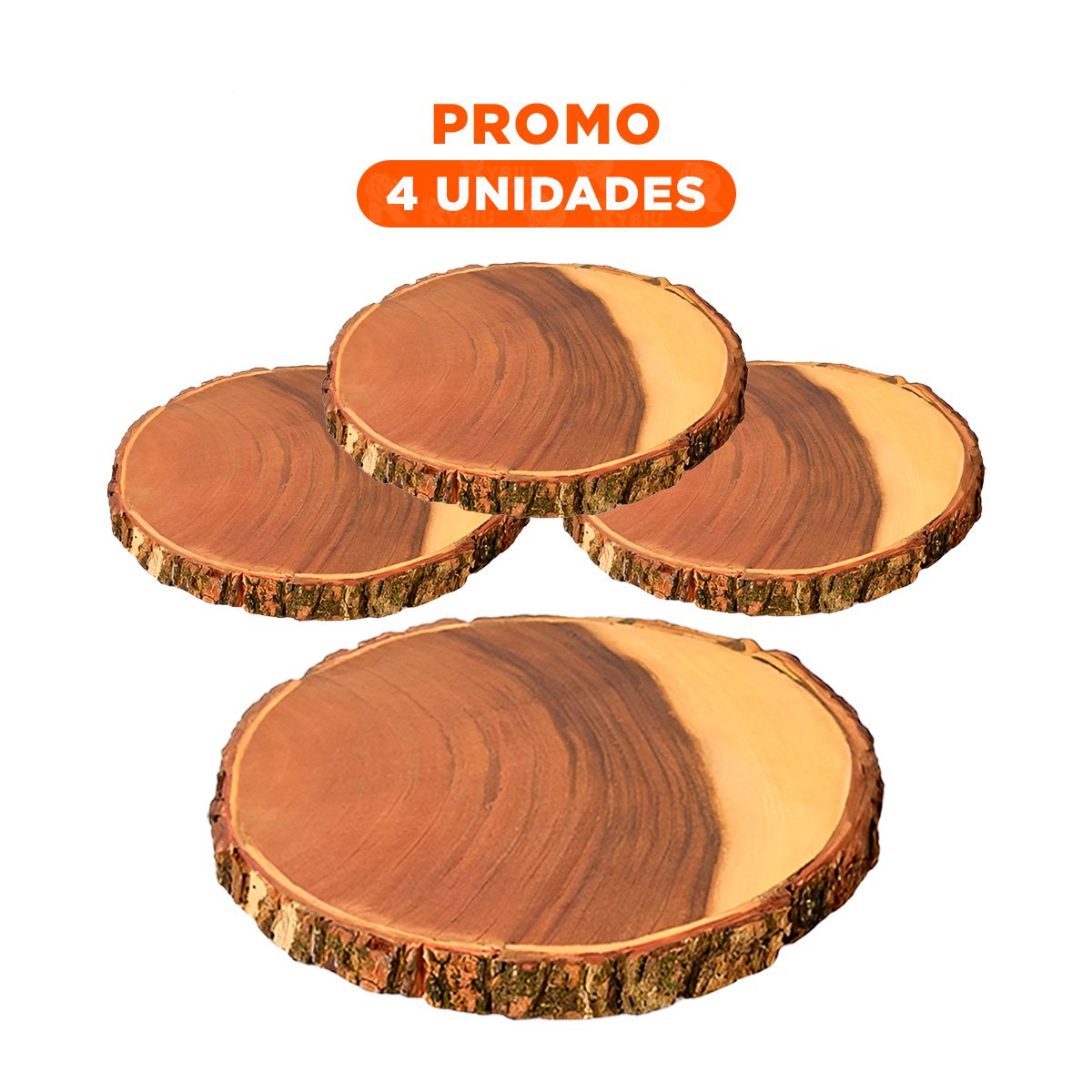 Pack4 Articulo Decorativo Circular de Madera para Decoracion de Hogar Calido Y+Regalo Sticker
