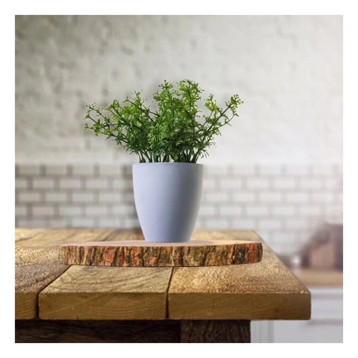 Complemento circular de madera 33cm para decoracion de hogar en mesa auxiliar