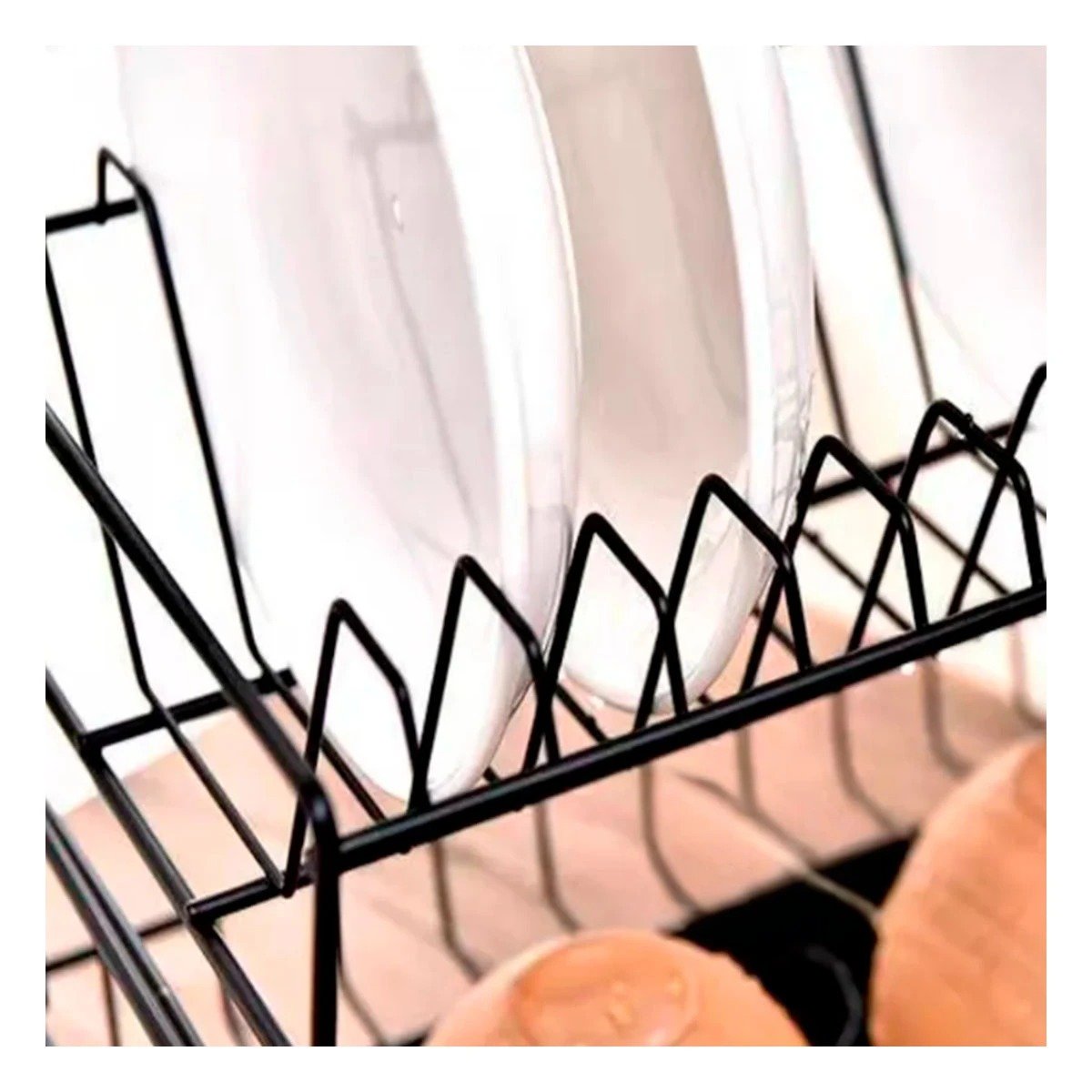 Organizador de Cocina con Puertas 2 Niveles y Bandejas de Color Negro Y+Ligas Regalo