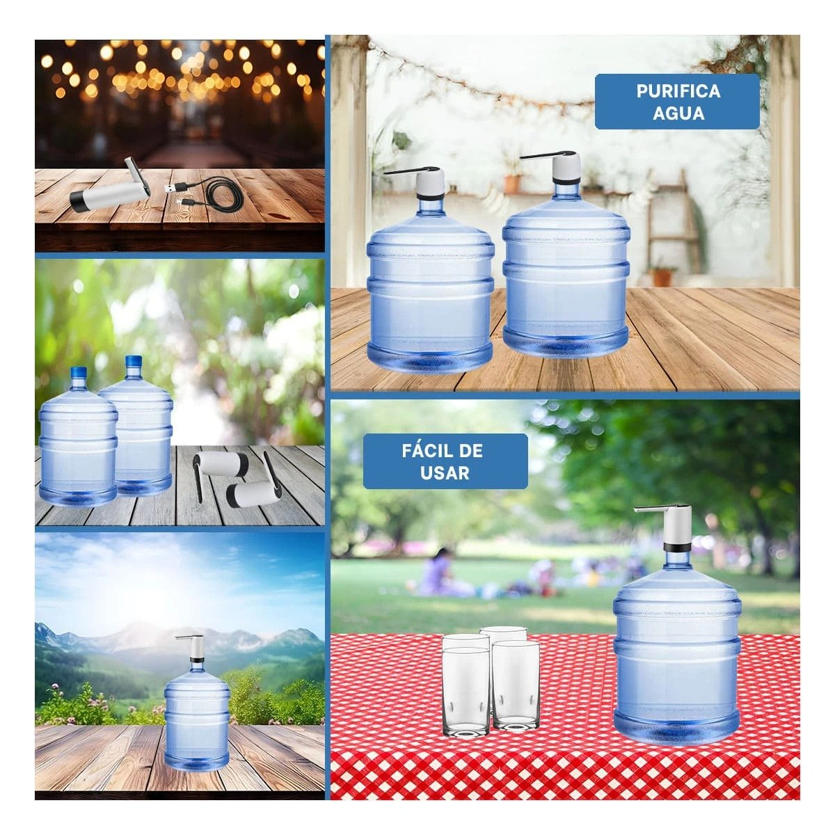 Expendedor Automatico de Agua Electrico Recargable Blanco Para Oficina Y+Post It