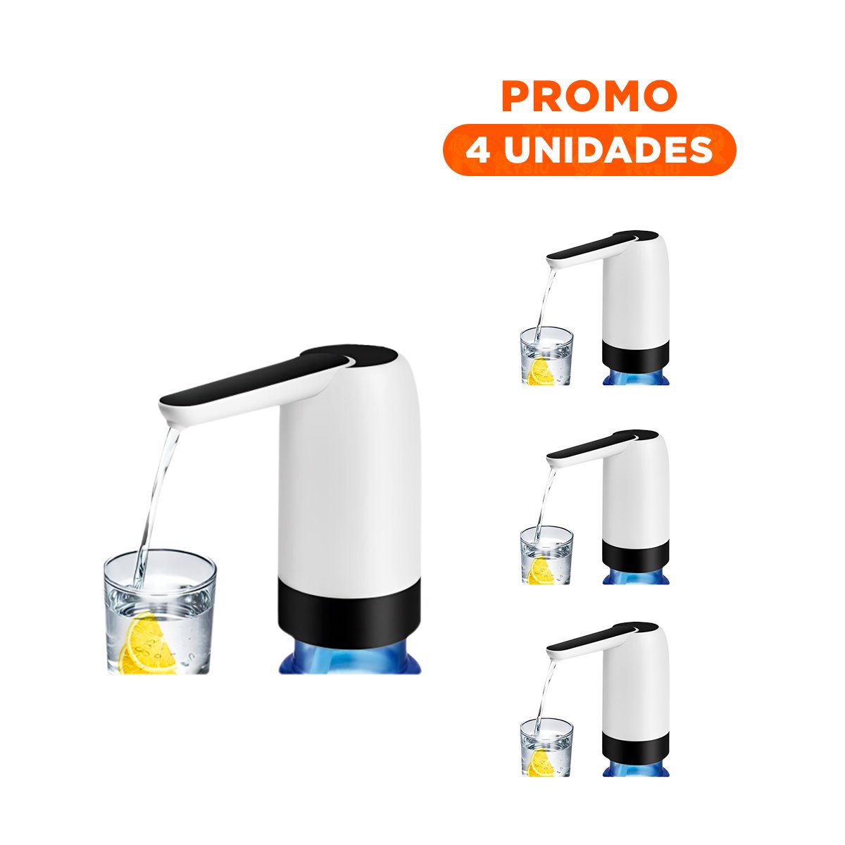 Pack4 Sistema Portatil de Agua Electrico Recargable Blanco Para Uso Diario Y+Regalo Sticker