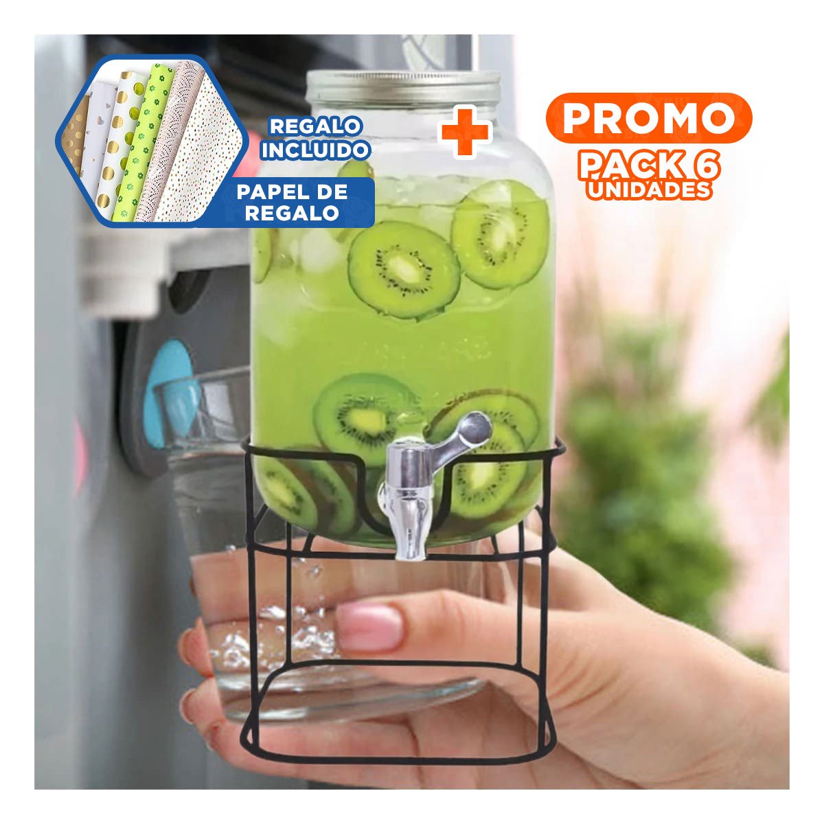 Pack6 Maquina de Liquidos 5L Facil de Usar para Cocina, Hogar y Oficina Y+Papel Regalo