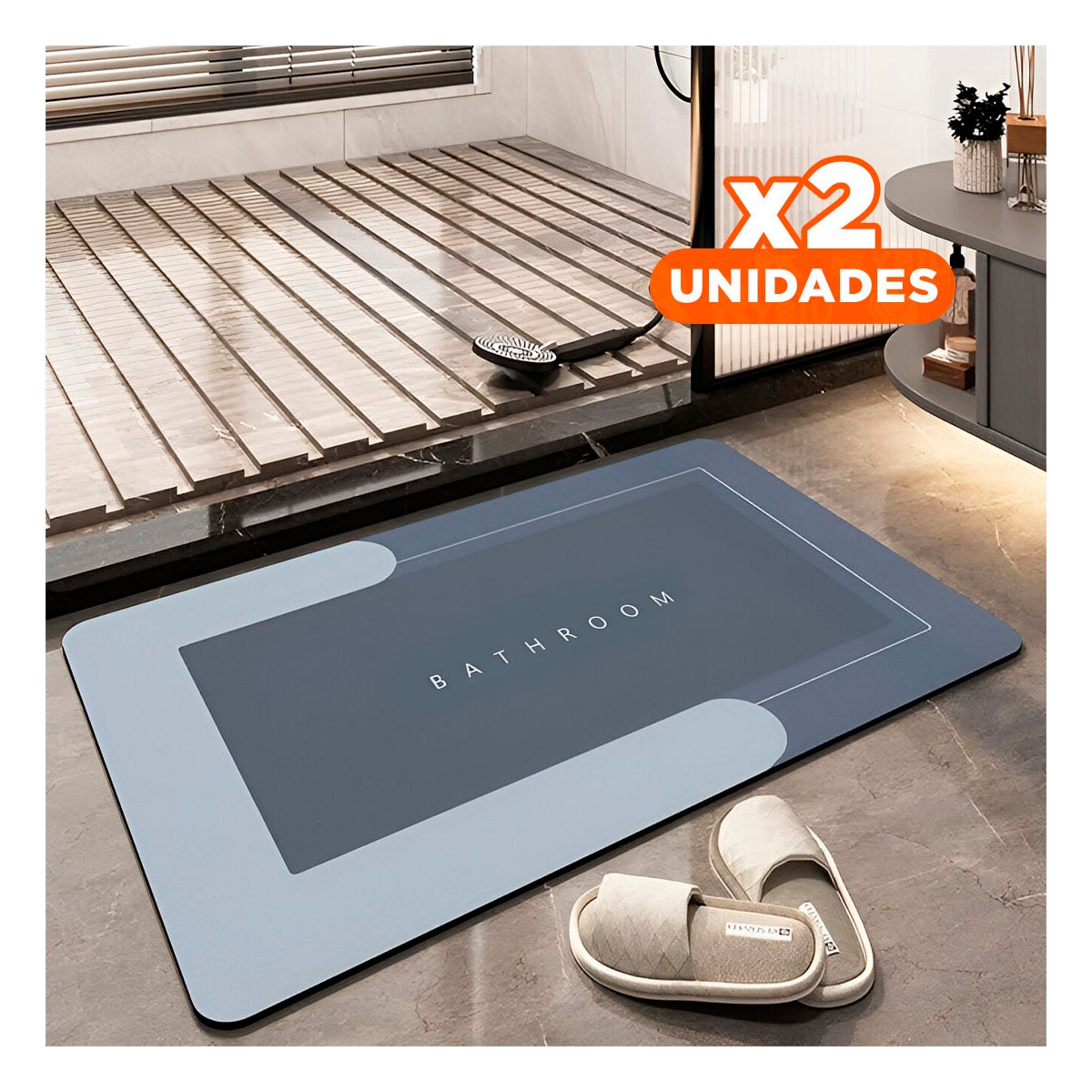 Pack2 Presentacion Rectangular Azul para Bano Hogar Bien Ordenado Y+Regalo Sticker