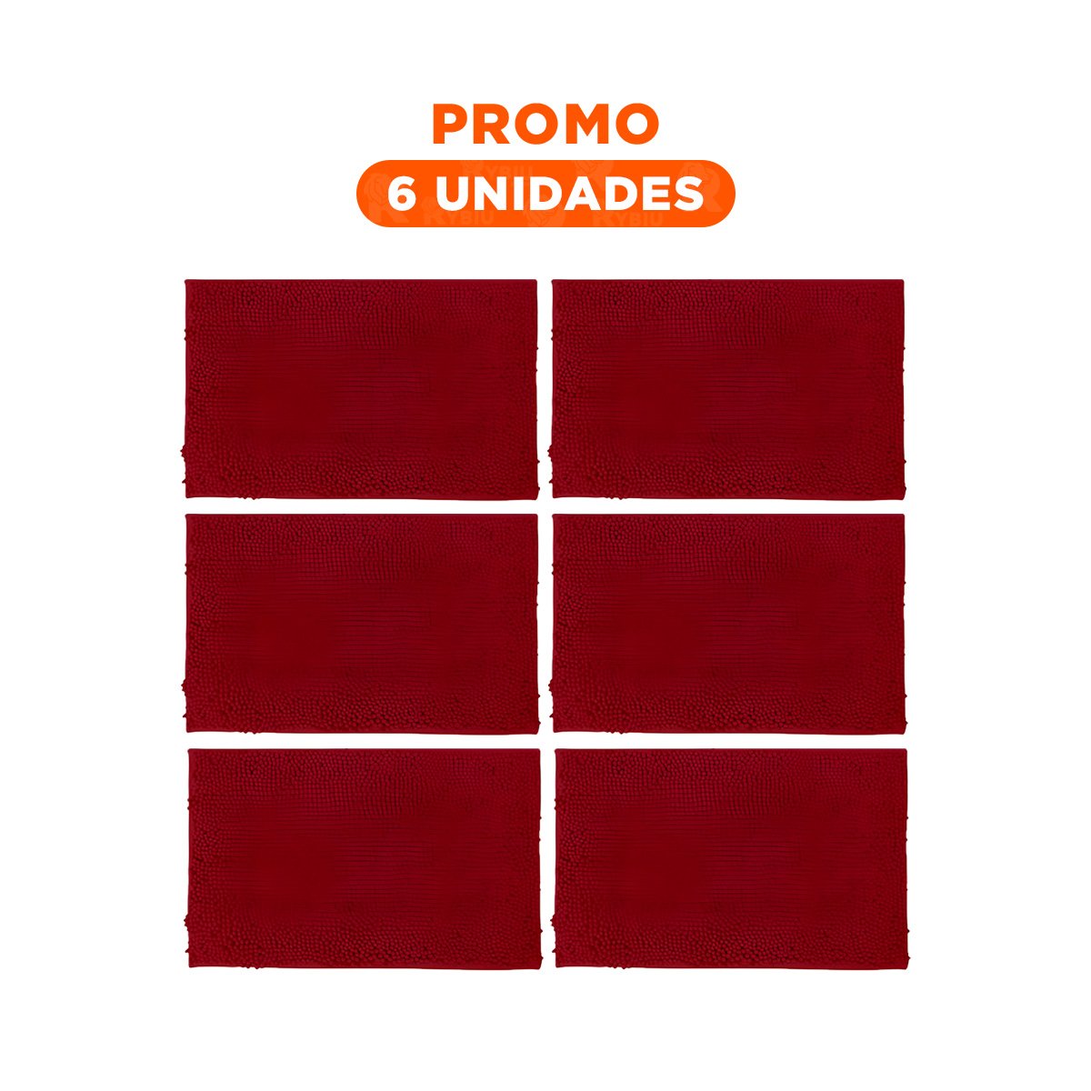 Pack6 Tapiz Rectangular Decorativo Microfibra 40x60cm Guinda Interior
