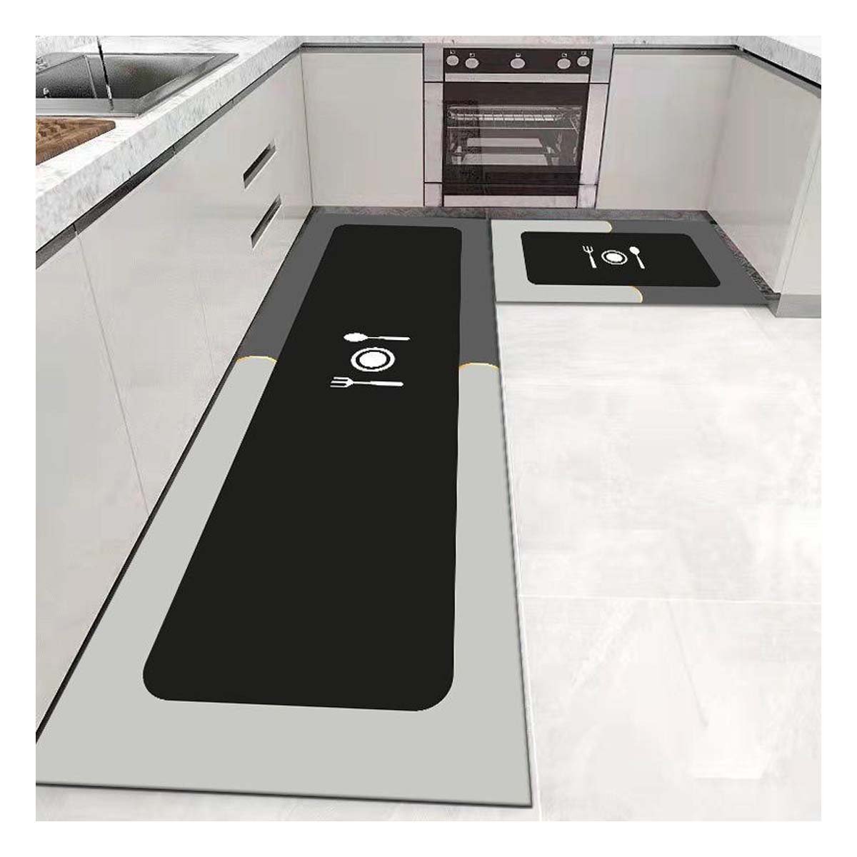 Alfombra de Piso con Superficie Antideslizante para Cocina y Ambientes del Hogar Plomo