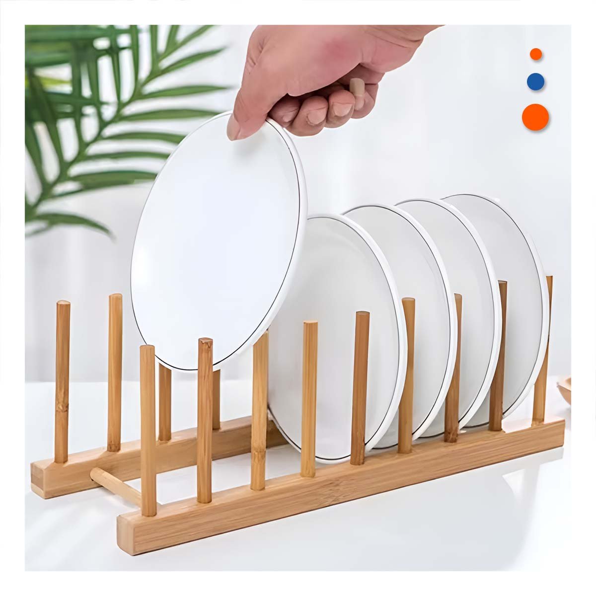 Contenedor Multiuso de Bambu con Ocho Divisiones Internas para Organizacion Color Madera