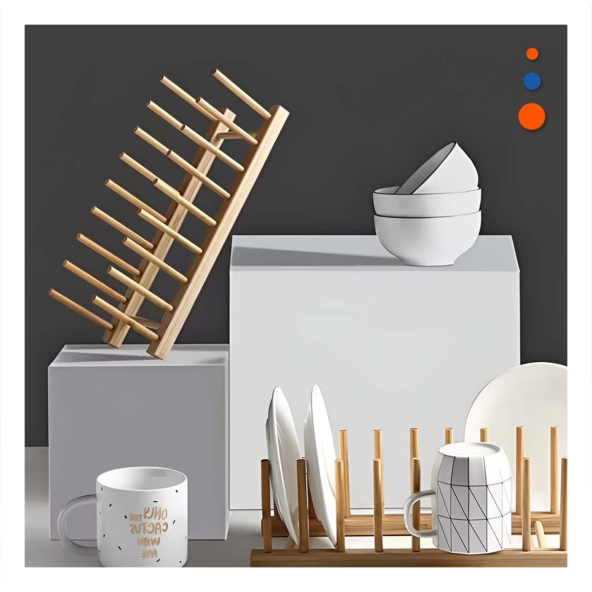 Contenedor Modular de Bambu con Ocho Divisiones Color Madera Y+Ligas Regalo