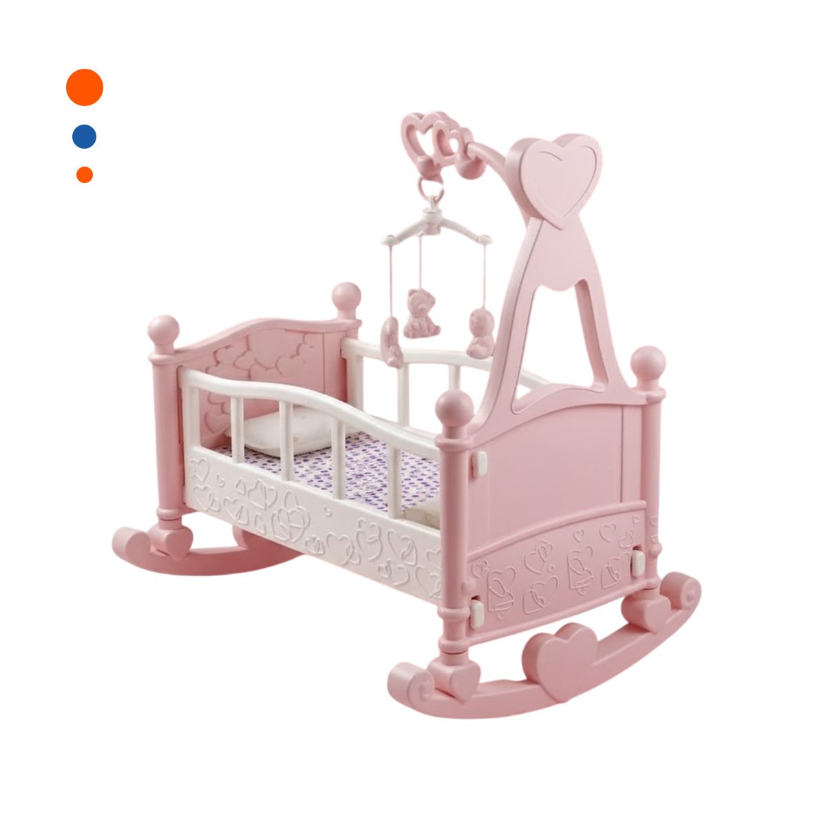 Cuna Mecedora para Juego Infantil para Uso Diario en Hogar Rosado 32x53x59cm Y+Papel Regalo