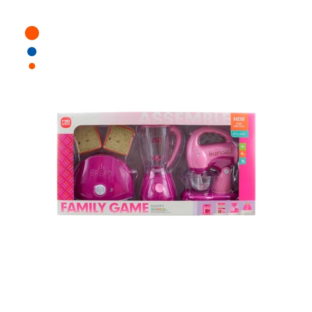 Juego Electrodomesticos Cocina Rosado con Tostadora Licuadora y Batidora Hogar Y+Papel Regalo