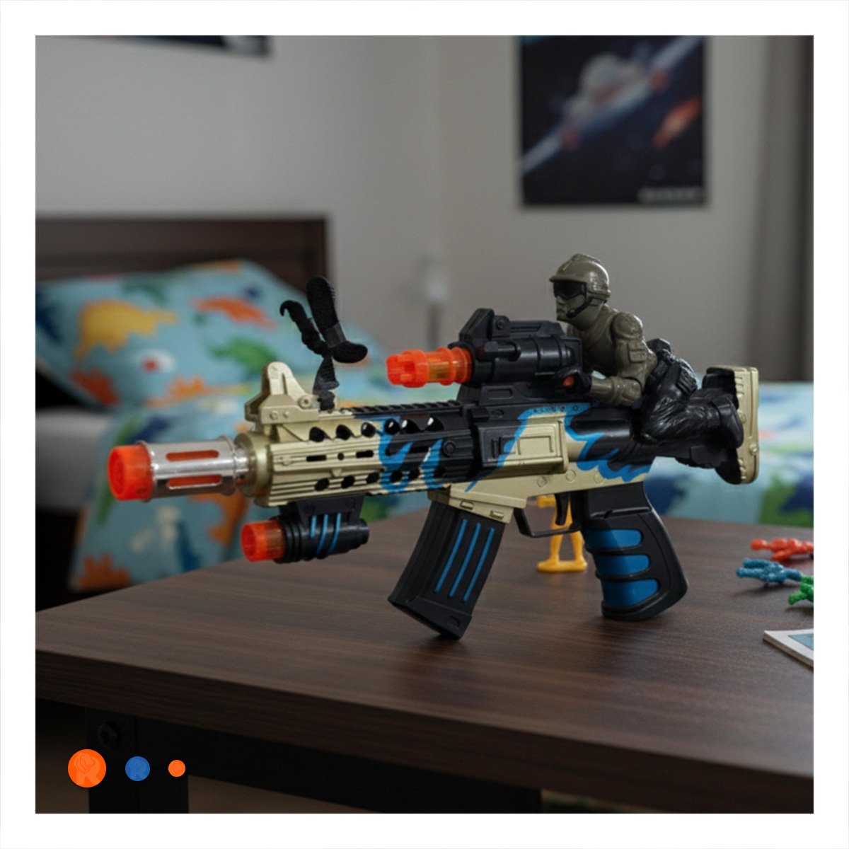 Elemento de Juego con Figura Militar Superior con Luz y Sonido para Infante Y+Ligas Regalo