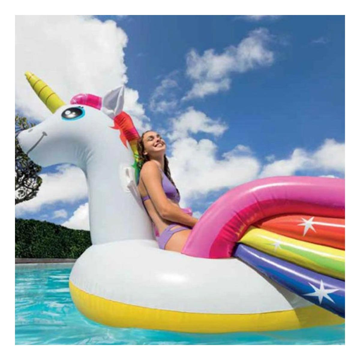 Bote Acuatico Inflable para Juegos Infantiles con Forma de Unicornio