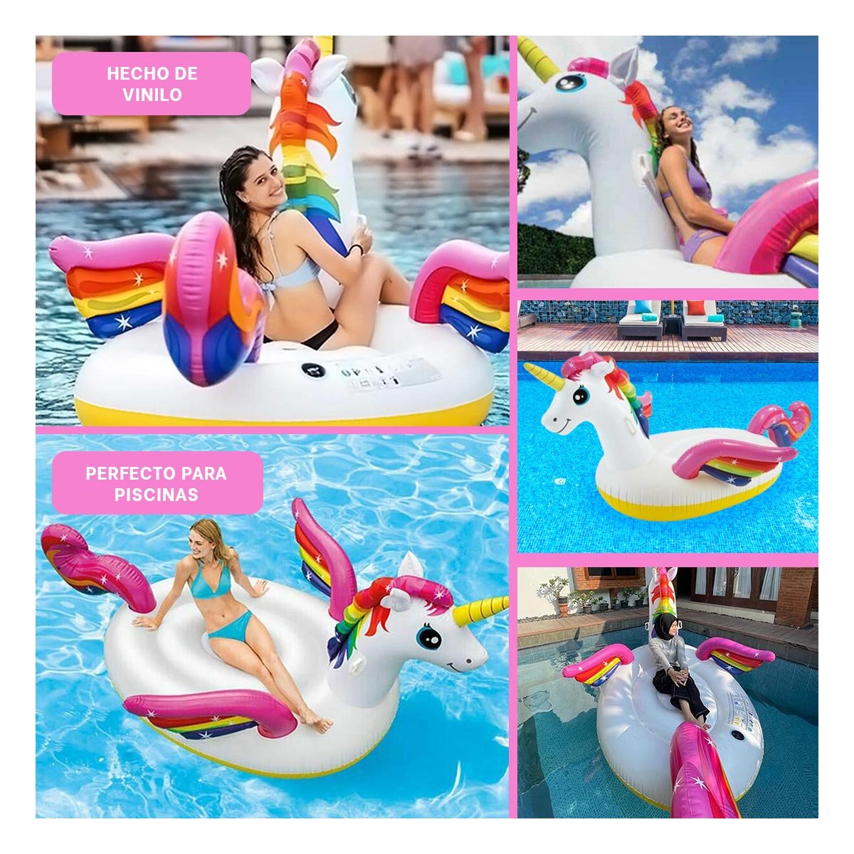 Flotador de Gran Tamano con Forma de Unicornio para Diversion Y+Post It