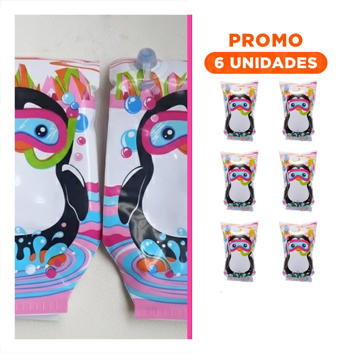 Pack6 Aros Animales Acuaticos Pinguino 32102 para Diversion y Actividades Recreativas