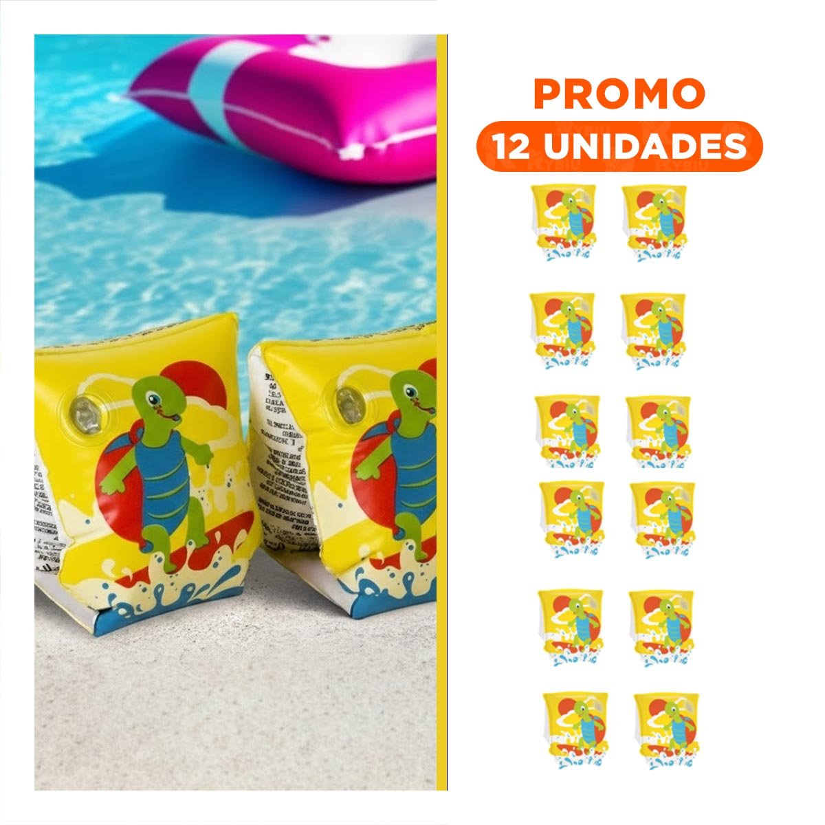 Pack12 Aros Infantiles Animales Acuaticos Tortuga 32043 para Juegos Infantiles Y+Regalo Sticker