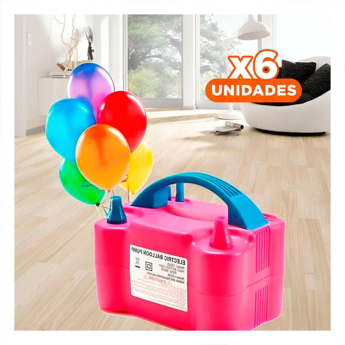 Pack6 Compresor Portatil Fucsia y Compacto para Juegos y Decoracion Y+Regalo Sticker