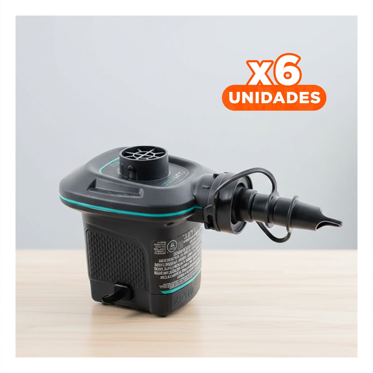 Pack6 Inflador de Aire Electrico para Articulos de Playa con Uso Exterior Y+Regalo Sticker