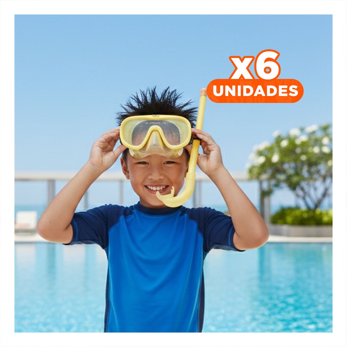 Pack6 Set Infantil Amarillo para Piscina y Playa Y+Regalo Sticker