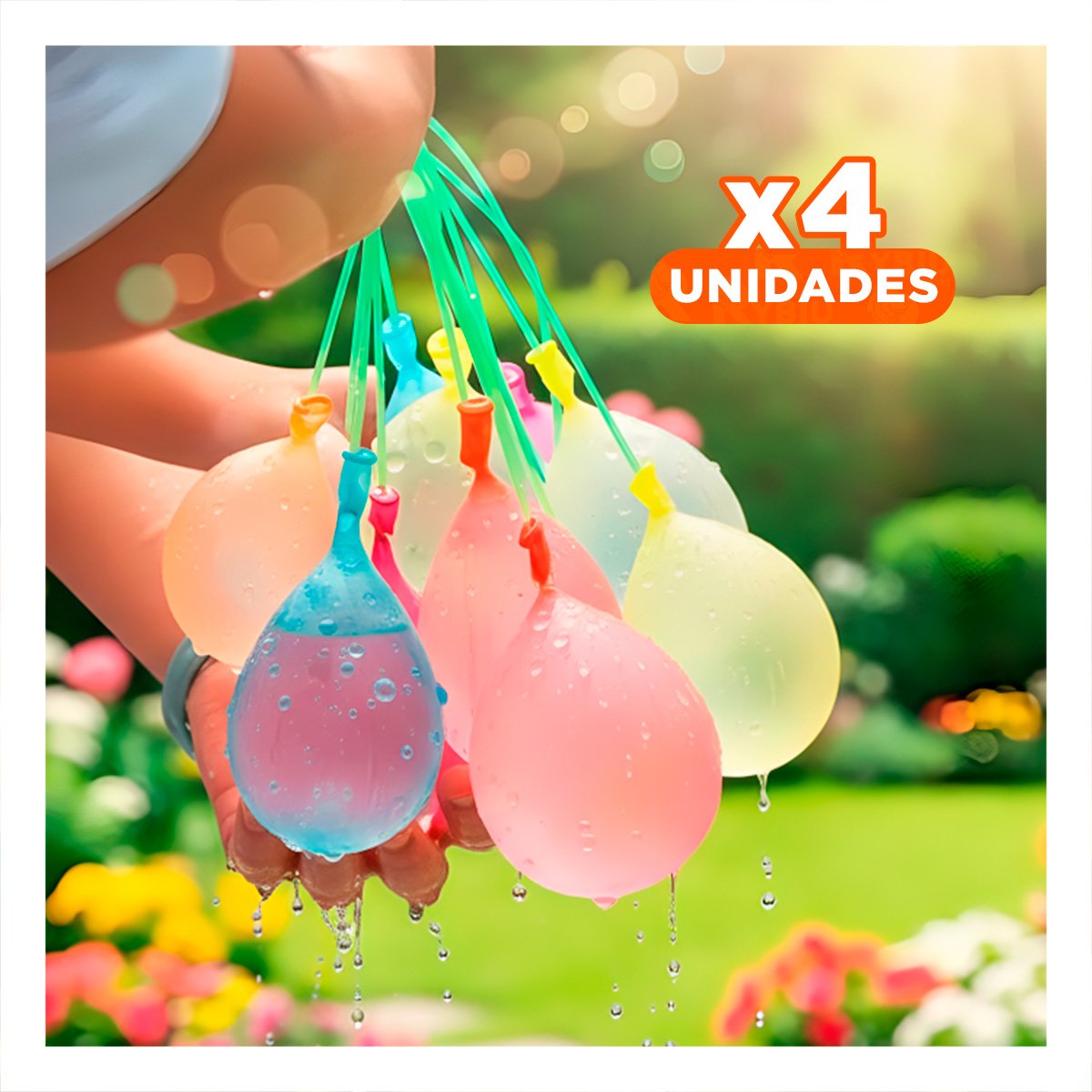 Pack4 Pelotas de Agua con Llenado Rapido para Diversion Familiar en Casa