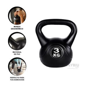 Balon para Gym en Casa 3kg en Color Negro Y+Gift Stickers