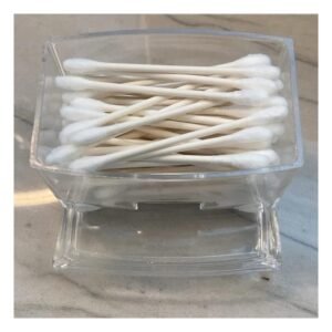 Pack12 Dispensador Acrilico de Hisopos en ModeloTransparente