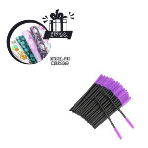 Cepillo para Pestañas de Maquillaje Morado Y+Papel de Regalo