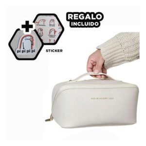 Neceser de Viaje para Cosmeticos Blanco Y+Regalo Stickers