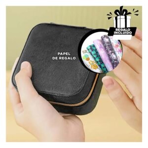 Joyero Portatil para Organizar Color Negro Y+Papel de Regalo