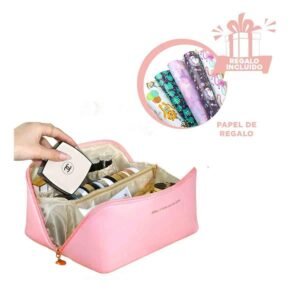 Neceser de Cosmeticos Moderno Rosado Y+Papel de Regalo