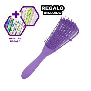 Peine de Cuerpo Hueco para Pelo Morado Y+Papel de Regalo