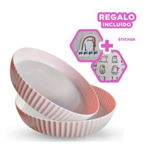 Soporte Para Especias Plastico 30.5x6x30.5cm Diseno Funcional Rosado Y+Regalo Sticker