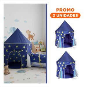 Pack2 Vivienda de Juego de 2 Piezas Azul para Niñas con Imaginacion