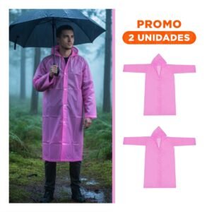 Pack2 Capa de Lluvia Unisex con Material Resistente y Comodo