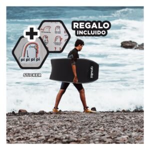 TablaAcuatica Gravital Negro para Deporte Acuatico en Playa y Olas Y+Regalo Sticker