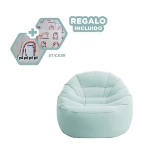 Sofa Inflable con Puf Incorporado para Uso Interior y Patio Y+Regalo Sticker