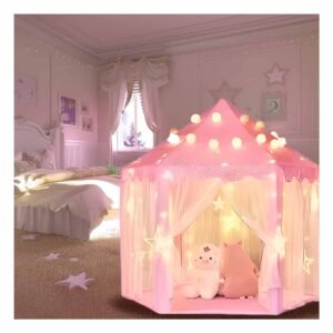 Tienda de Niña de Campo con Luces MG-LZ813 Rosado para Juegos y Aventuras
